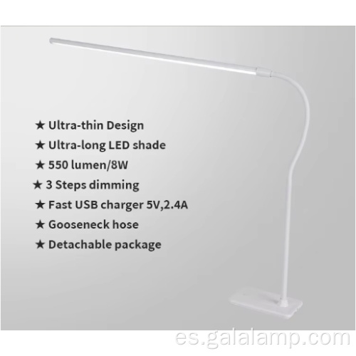 Lámpara de escritorio con protección ocular LED con luz de lectura de manguera